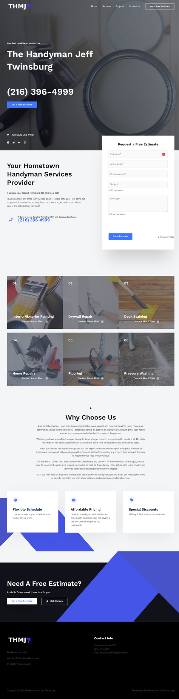 The Handyman Jeff Site Preview