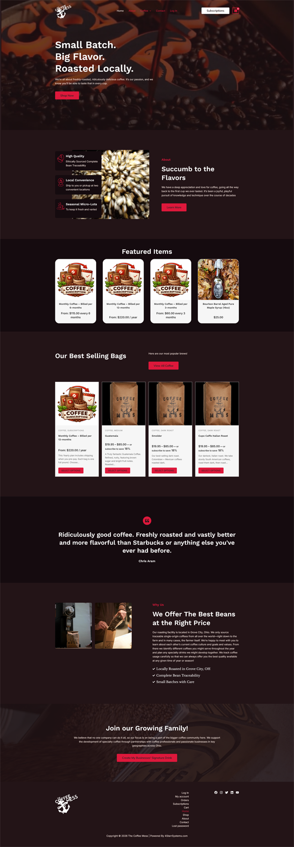 The Coffee Mess Site Preview